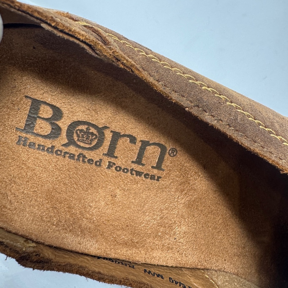 Born Seanna Distressed Suede Leather Slip On Clogs Brown Size 8.5 - Picture 10 of 12